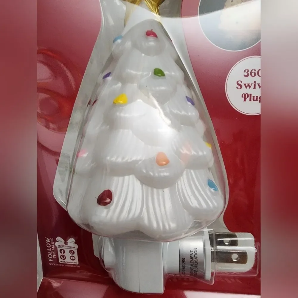 Mr. Christmas Decorative Christmas White Tree Nightlight, New